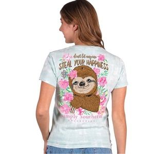 NWT Simply Southern pastel tie dye otter don’t let anyone steal your happiness